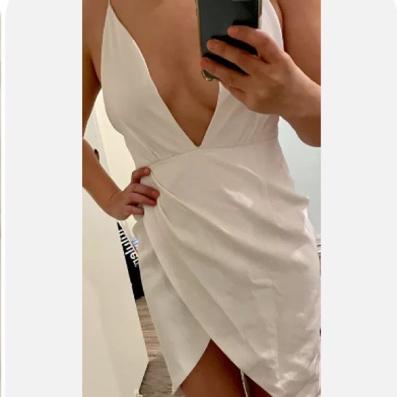 White open back strap dress sz M - Picture 2 of 6